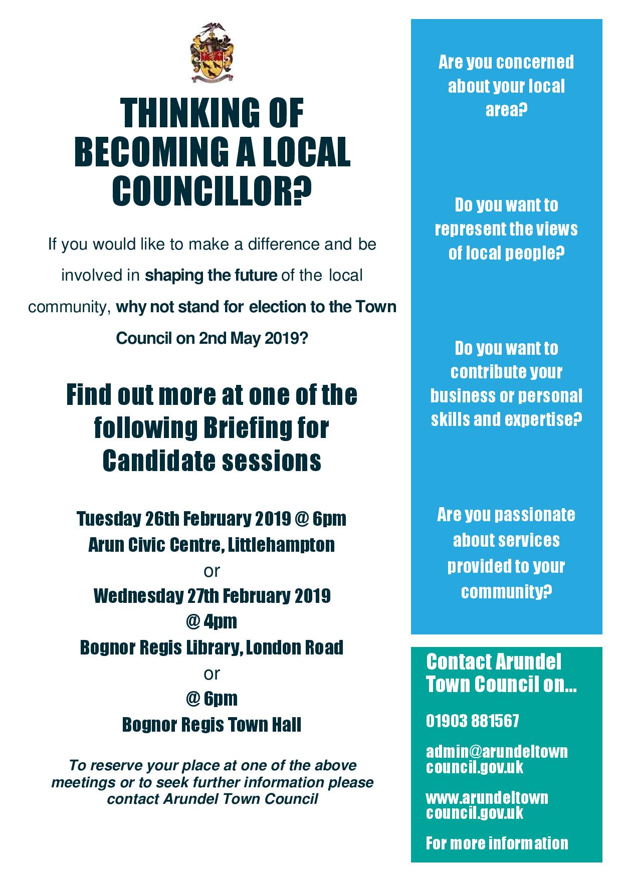 THINKING OF A COUNCILLOR? Arundel Town Council