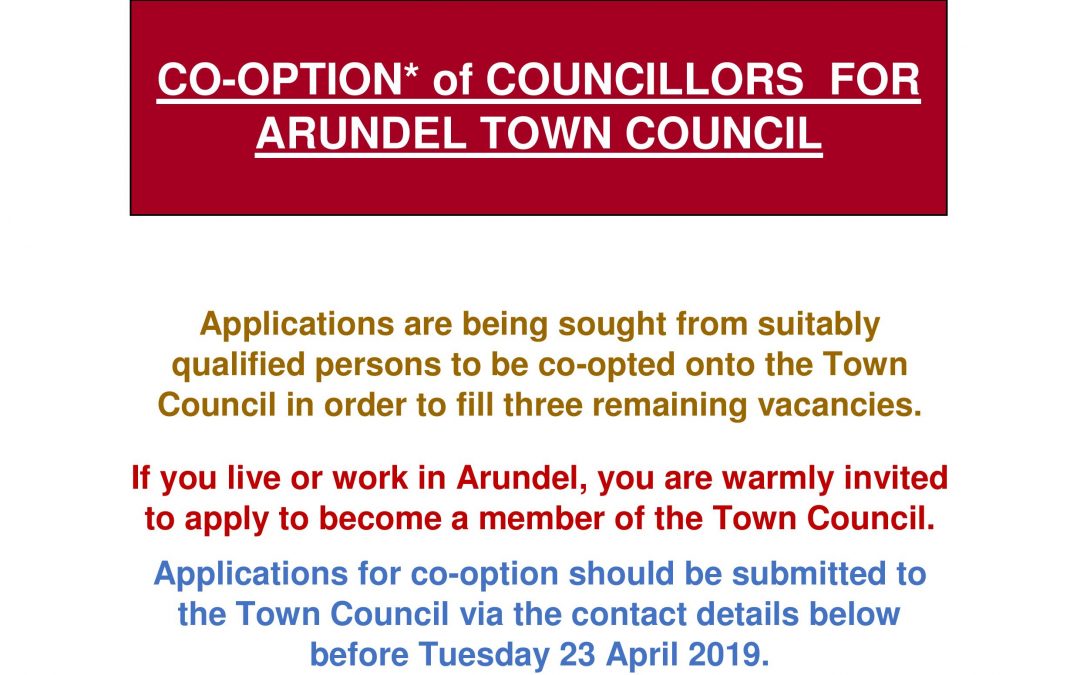 CO-OPTION* OF COUNCILLORS FOR ARUNDEL TOWN COUNCIL